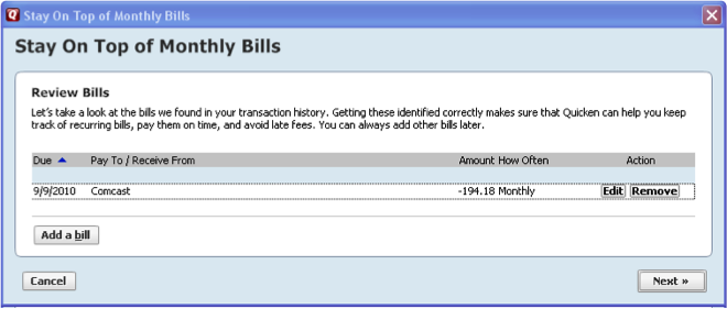 bill pay in quicken for mac 2016